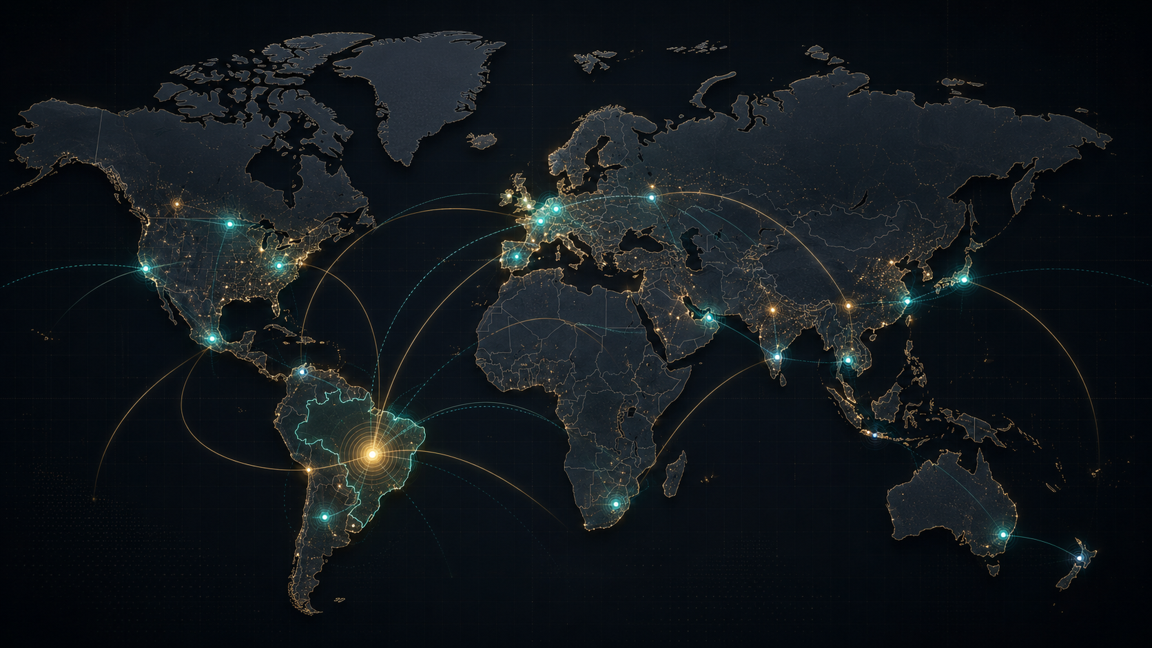 Mapa global de inteligência geográfica da Clínica Seven